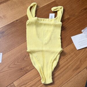Elysiian Yellow Textured Swimsuit